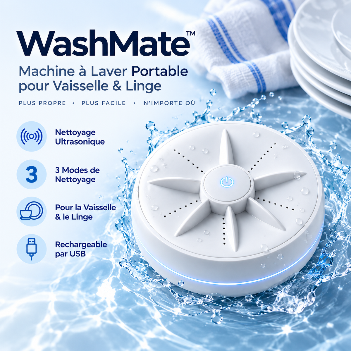 Machine à Laver Portable pour Vaisselle & Linge