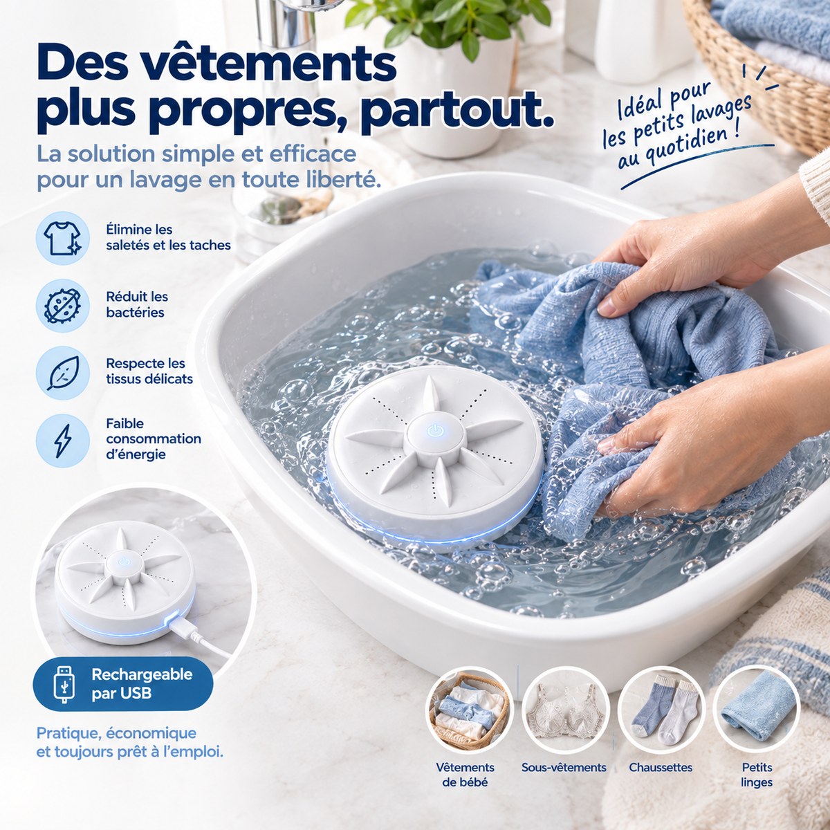 Machine à Laver Portable pour Vaisselle & Linge